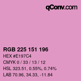 Color code: RGB 225 151 196 | qconv.com
