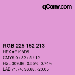 Color code: RGB 225 152 213 | qconv.com