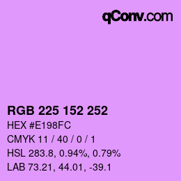カラーコード: RGB 225 152 252 | qconv.com