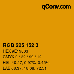 カラーコード: RGB 225 152 3 | qconv.com