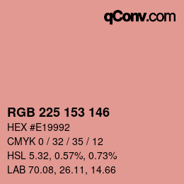 Color code: RGB 225 153 146 | qconv.com