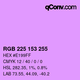 Color code: RGB 225 153 255 | qconv.com