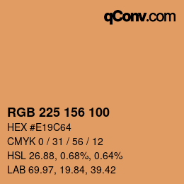 Color code: RGB 225 156 100 | qconv.com