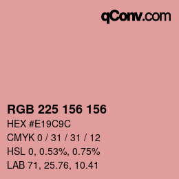 カラーコード: RGB 225 156 156 | qconv.com
