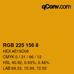カラーコード: RGB 225 156 8 | qconv.com