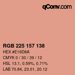 Farbcode: RGB 225 157 138 | qconv.com