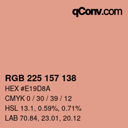 Color code: RGB 225 157 138 | qconv.com