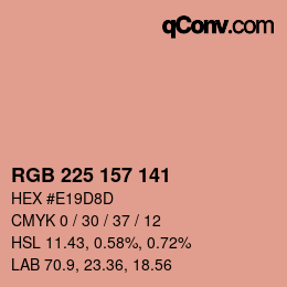 颜色代码: RGB 225 157 141 | qconv.com