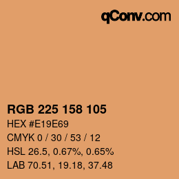 カラーコード: RGB 225 158 105 | qconv.com