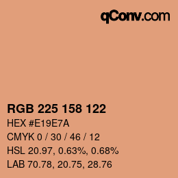 颜色代码: RGB 225 158 122 | qconv.com