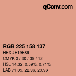 Color code: RGB 225 158 137 | qconv.com
