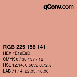 颜色代码: RGB 225 158 141 | qconv.com
