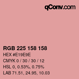 カラーコード: RGB 225 158 158 | qconv.com