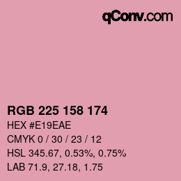 カラーコード: RGB 225 158 174 | qconv.com