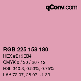 カラーコード: RGB 225 158 180 | qconv.com