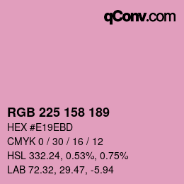 カラーコード: RGB 225 158 189 | qconv.com