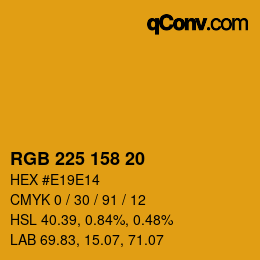 颜色代码: RGB 225 158 20 | qconv.com