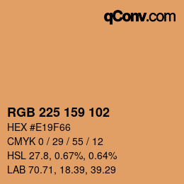 Color code: RGB 225 159 102 | qconv.com