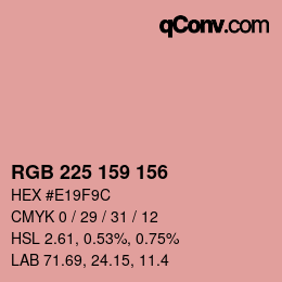 Color code: RGB 225 159 156 | qconv.com