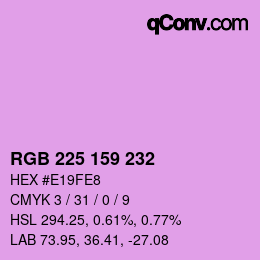 カラーコード: RGB 225 159 232 | qconv.com
