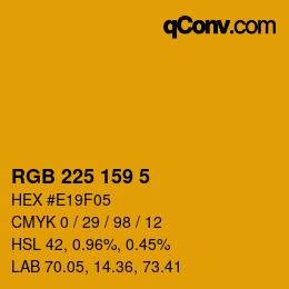 颜色代码: RGB 225 159 5 | qconv.com