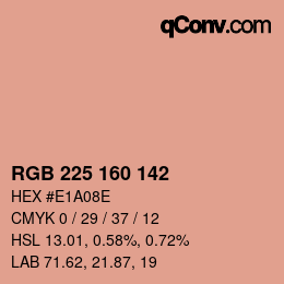 Color code: RGB 225 160 142 | qconv.com