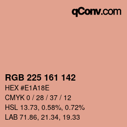 Color code: RGB 225 161 142 | qconv.com