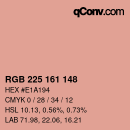 Color code: RGB 225 161 148 | qconv.com