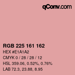 Color code: RGB 225 161 162 | qconv.com