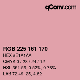 カラーコード: RGB 225 161 170 | qconv.com