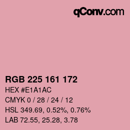 カラーコード: RGB 225 161 172 | qconv.com