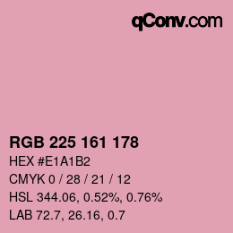 カラーコード: RGB 225 161 178 | qconv.com