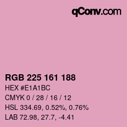 Color code: RGB 225 161 188 | qconv.com