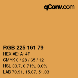 Color code: RGB 225 161 79 | qconv.com
