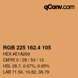 カラーコード: RGB 225 162.4 105 | qconv.com