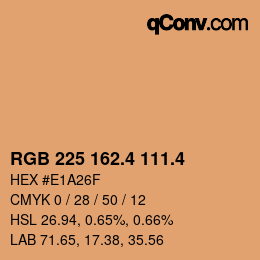 カラーコード: RGB 225 162.4 111.4 | qconv.com