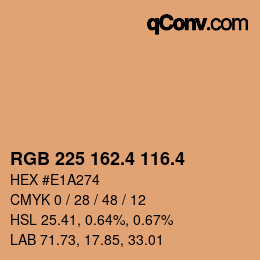 カラーコード: RGB 225 162.4 116.4 | qconv.com