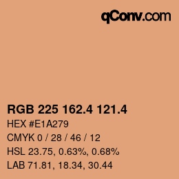 カラーコード: RGB 225 162.4 121.4 | qconv.com