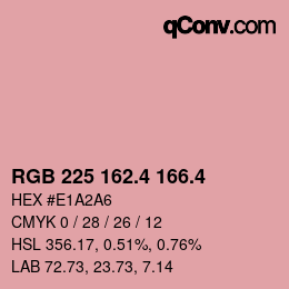 カラーコード: RGB 225 162.4 166.4 | qconv.com