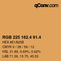 カラーコード: RGB 225 162.4 91.4 | qconv.com