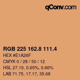 カラーコード: RGB 225 162.8 111.4 | qconv.com