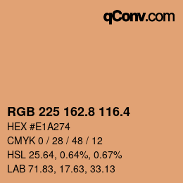 カラーコード: RGB 225 162.8 116.4 | qconv.com