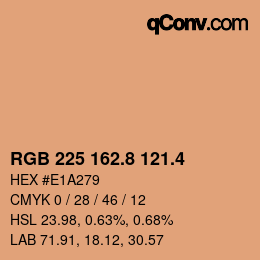カラーコード: RGB 225 162.8 121.4 | qconv.com
