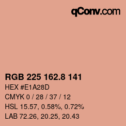カラーコード: RGB 225 162.8 141 | qconv.com
