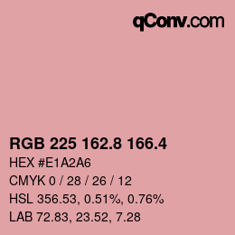 カラーコード: RGB 225 162.8 166.4 | qconv.com