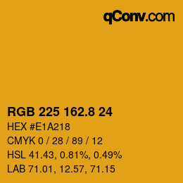 カラーコード: RGB 225 162.8 24 | qconv.com