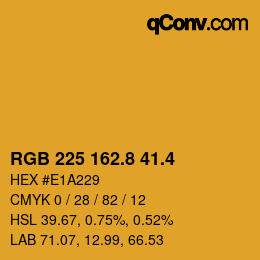 カラーコード: RGB 225 162.8 41.4 | qconv.com