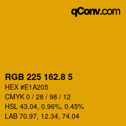 カラーコード: RGB 225 162.8 5 | qconv.com