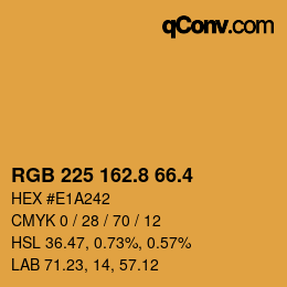 カラーコード: RGB 225 162.8 66.4 | qconv.com
