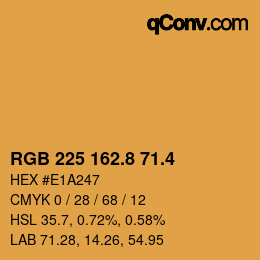 カラーコード: RGB 225 162.8 71.4 | qconv.com